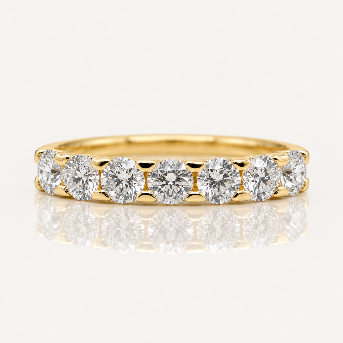 Macey | 7-Stone Round Lab Diamond Band | 18ct Yellow Gold