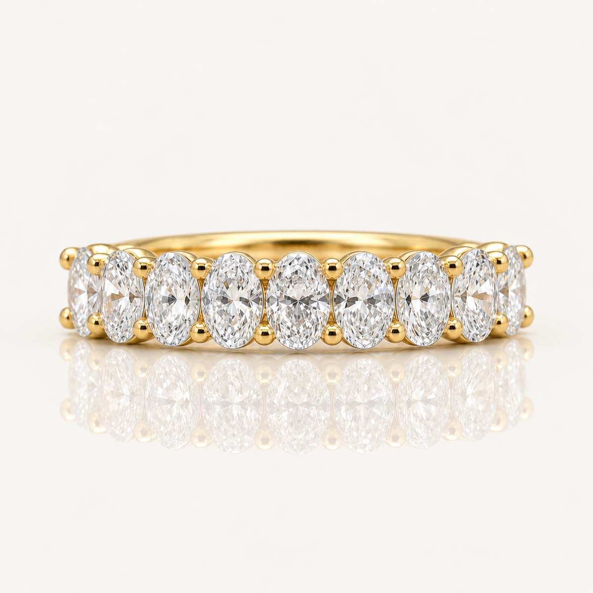 Mila | 9-Stone Oval Lab Diamond Band | 18ct Yellow Gold