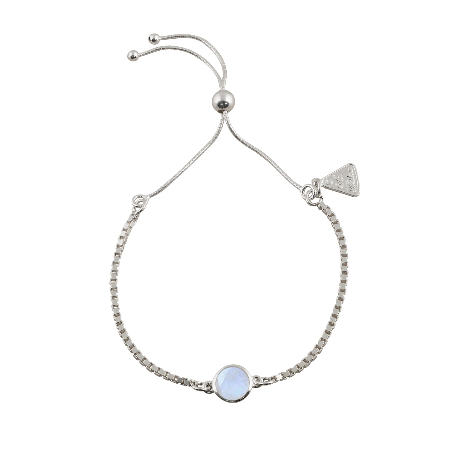 Von Treskow - Adjustable box chain bracelet with moonstone