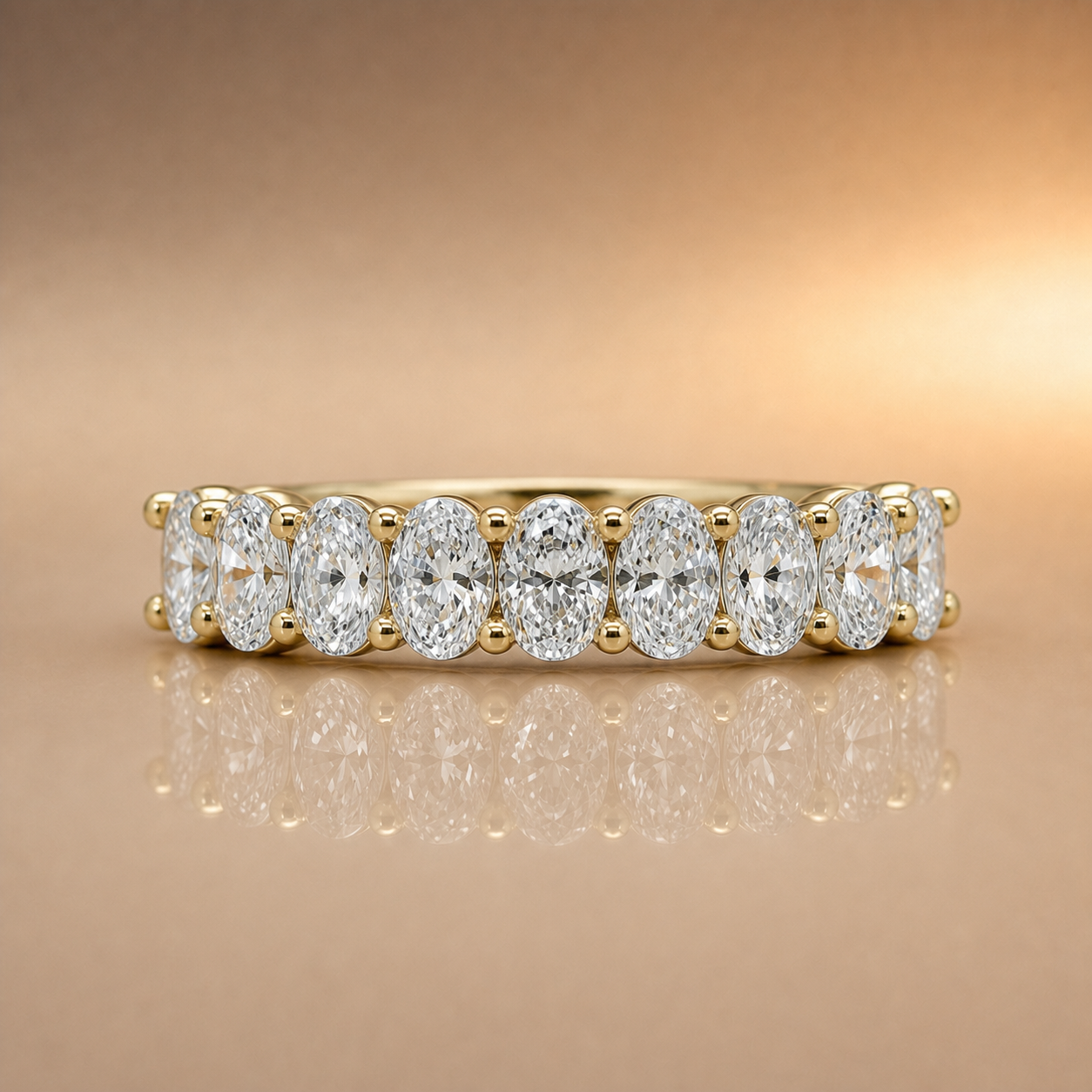 MILA - LAB GROWN 9 X OVAL CUT DIAMOND BAND