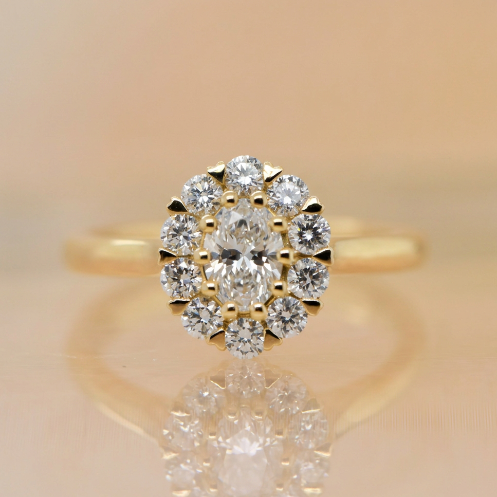 Olena | Lab Grown Diamond Daisy Cluster Ring | 18ct Yellow Gold