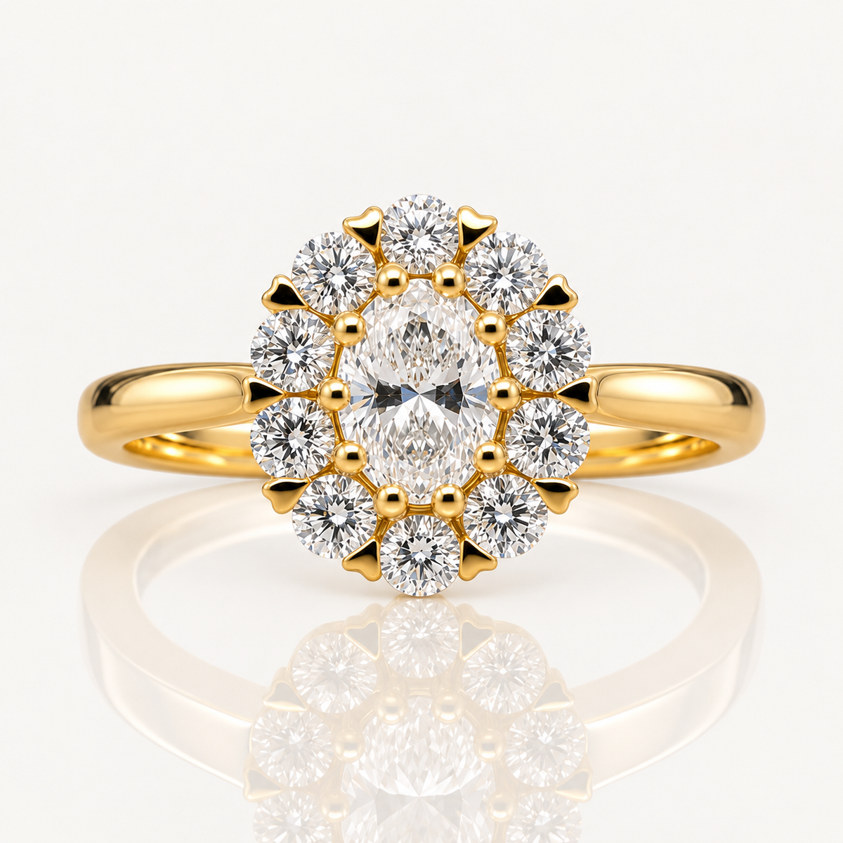 Olena | Lab Grown Diamond Daisy Cluster Ring | 18ct Yellow Gold