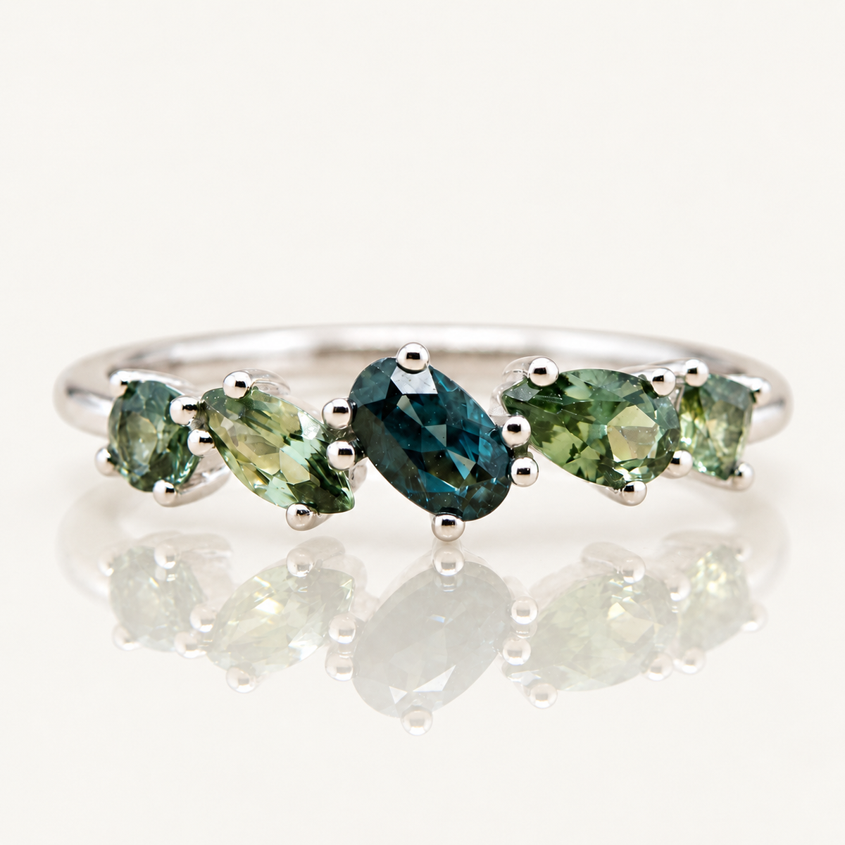 Ophelia | Australian Sapphire Cluster Ring | 9ct White Gold | Sapphire Dreams