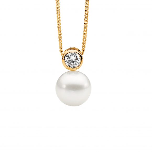 Zoe Austin - Sterling Silver gold plated FWP necklace