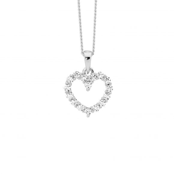 Zoe Austin - Sterling Silver CZ Open Heart pendant