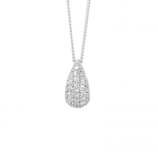Zoe Austin - Sterling Silver CZ tear drop pendant