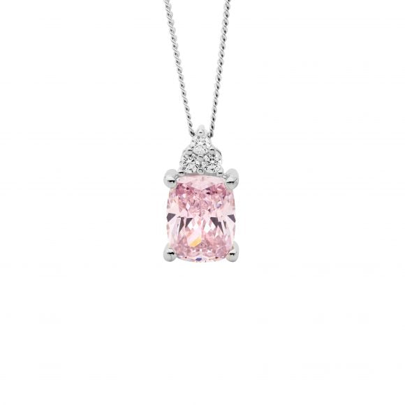 Zoe Austin - Sterling Silver Pink CZ Necklace