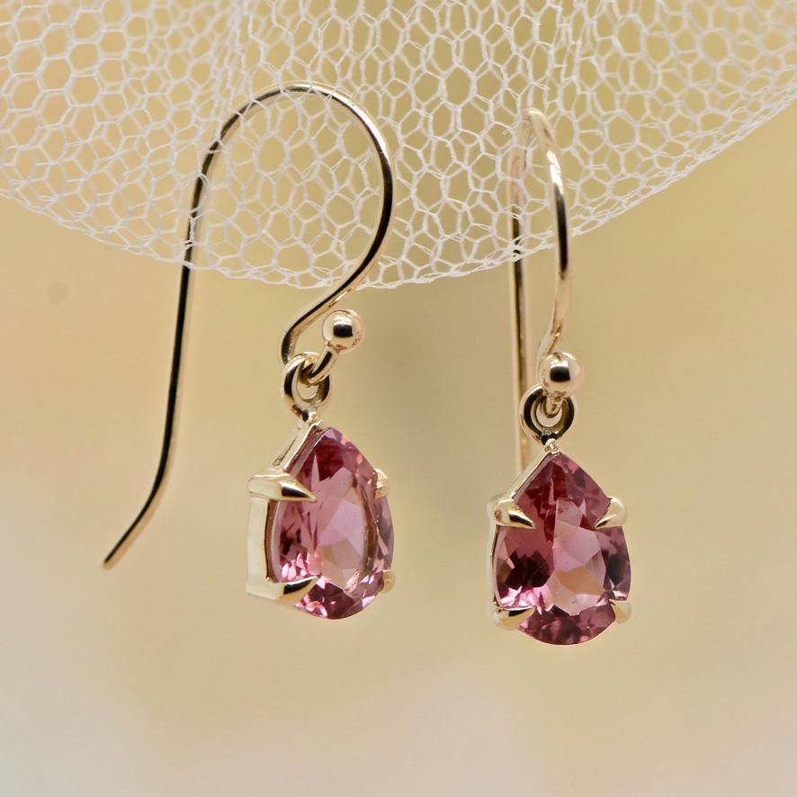 Pear Tourmaline drop earrings