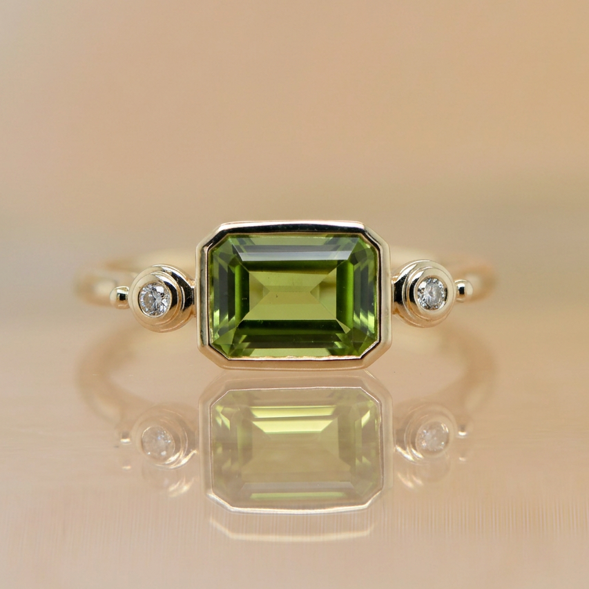 Peridot & Diamond Ring