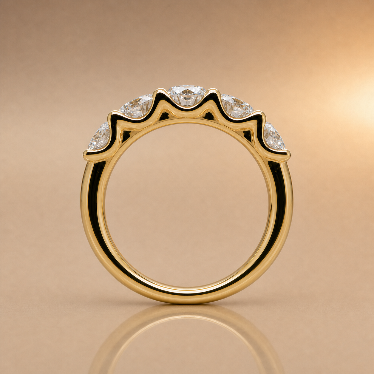 RILEY - LAB GROWN 5 X ROUND CUT DIAMOND BAND