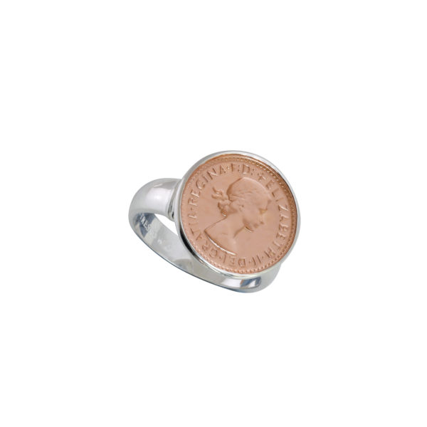 Von Treskow - THREEPENCE Rose colour coin ring