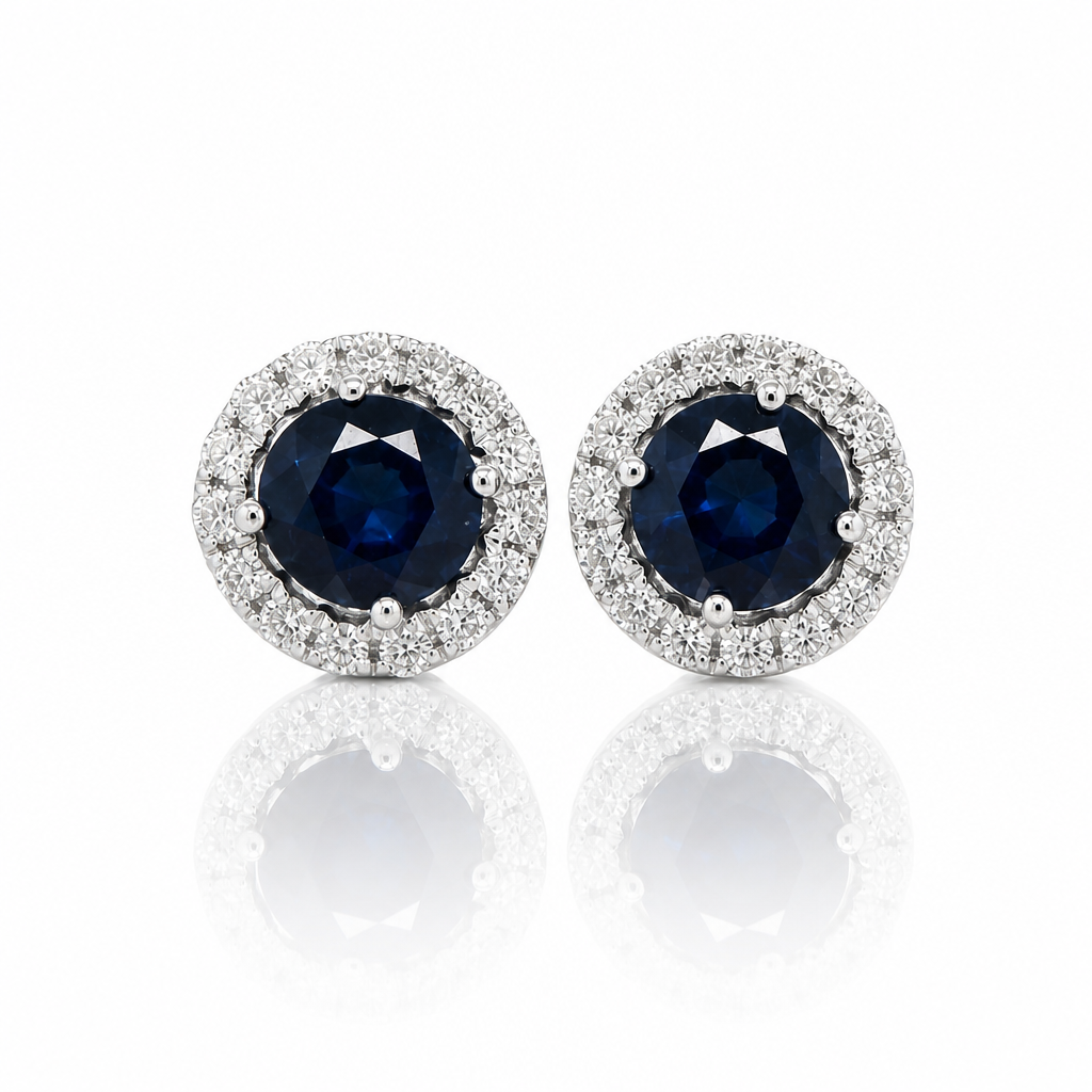 Sapphire & Diamond stud earrings