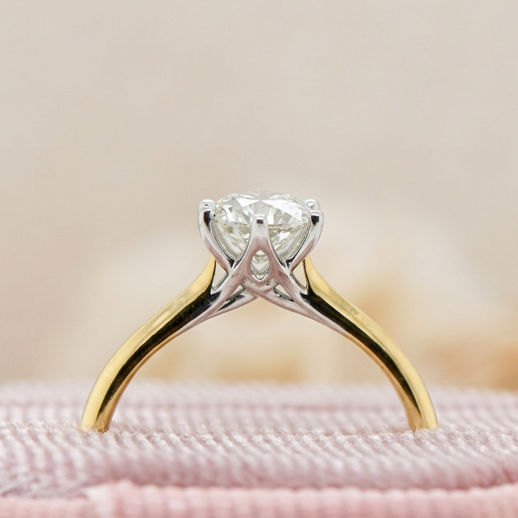 Sienna | 1.01ct Round Brilliant Cut Natural Diamond Solitaire Engagement Ring | 18ct Yellow & White Gold