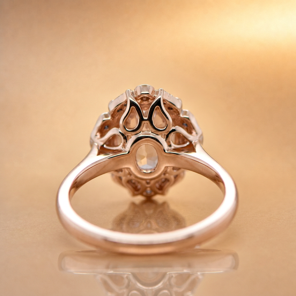 ' Valarie ' Peach Morganite & Diamond Ring