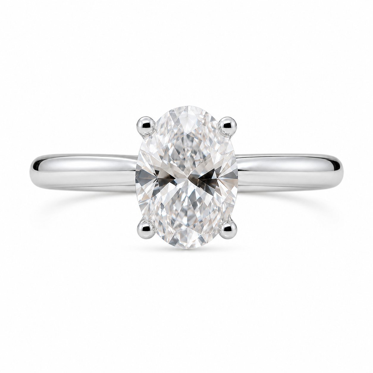 Willow | 1.00ct Oval Cut Lab Grown Diamond Solitaire Engagement Ring | 18ct White Gold