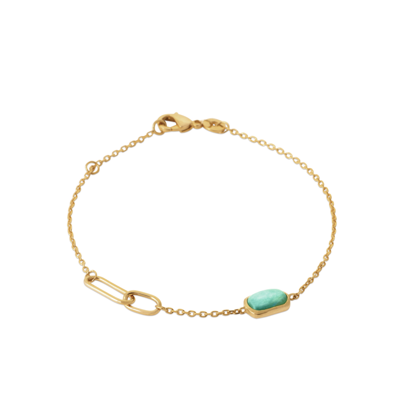 Zoe Austin - 18ct YG Plated Amazonite Bracelet