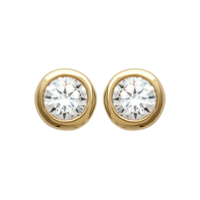 Zoe Austin - 18ct YG Plated CZ Bezel Set Stud Earrings