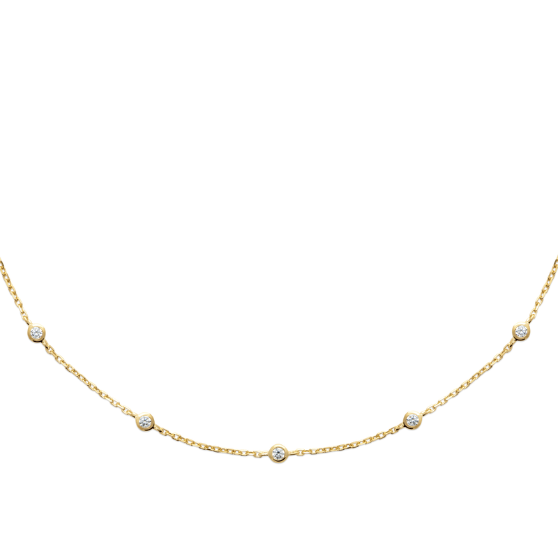 Zoe Austin - 18ct YG Plated Stationed CZ Necklet
