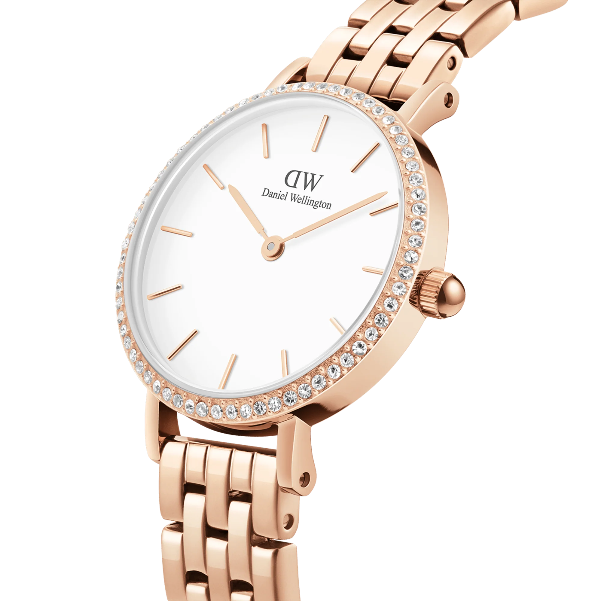 Daniel Wellington - Petite Bezel 5-Link White Rose