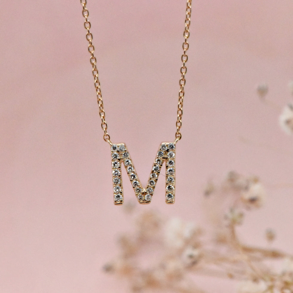 9ct rose online gold initial necklace