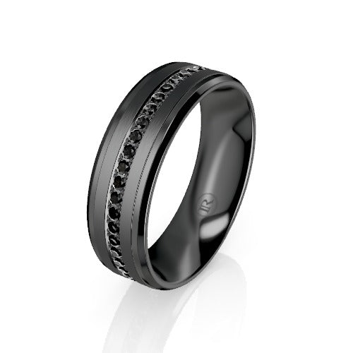 Zirconium & Black Diamond Ring