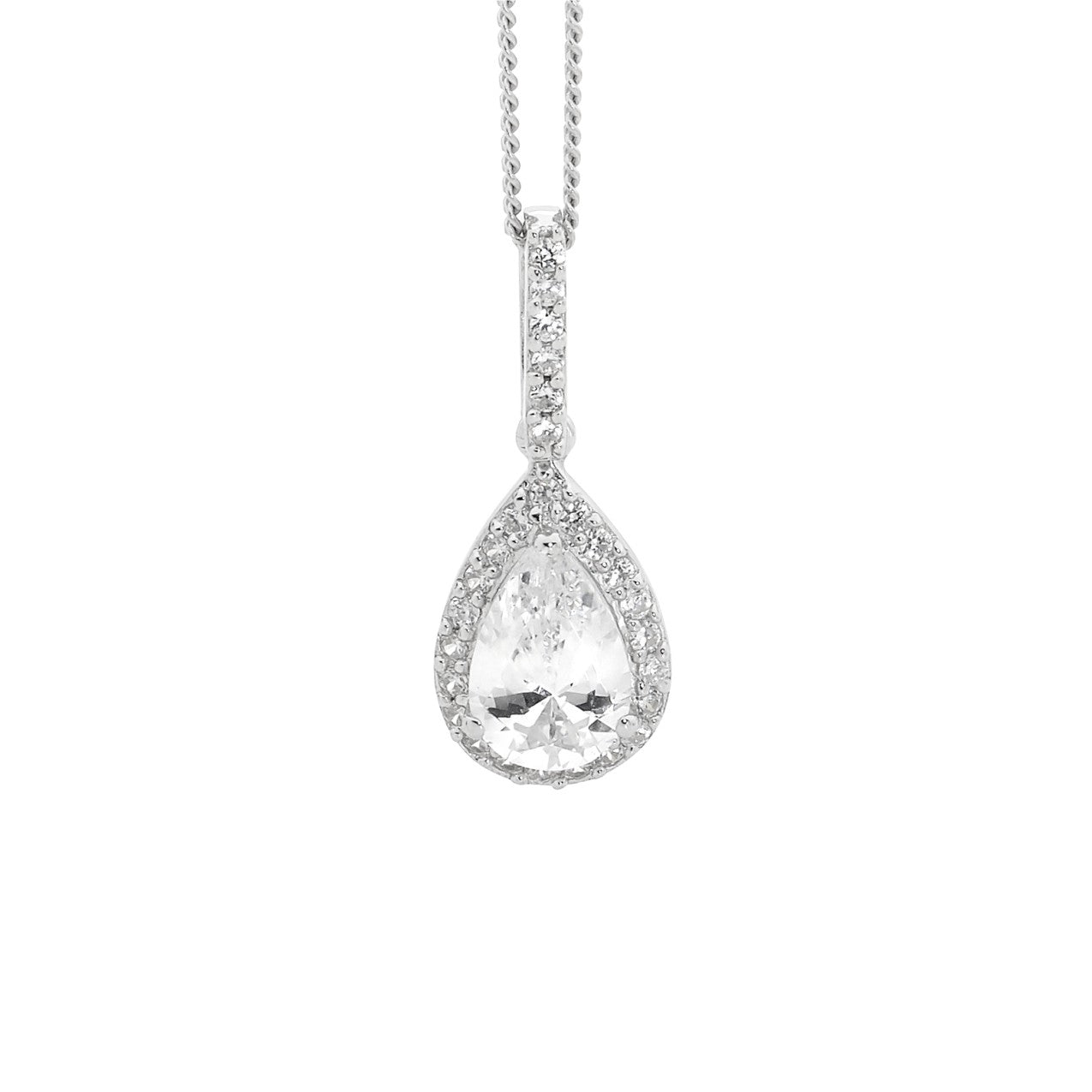 Zoe Austin - Sterling Silver CZ teardrop pendant