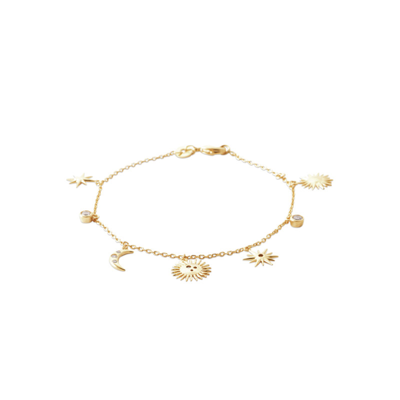 Zoe Austin - 18ct YG plated sun/star/moon bracelet