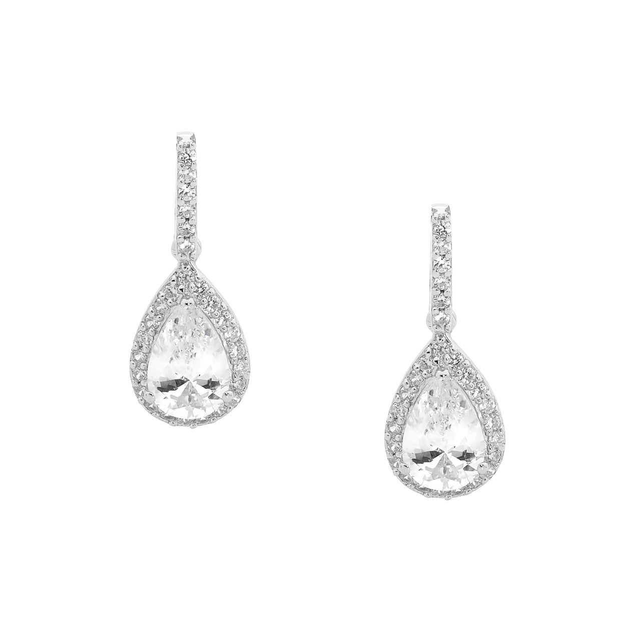 Zoe Austin - Sterling Silver CZ teardrop drop Earrings
