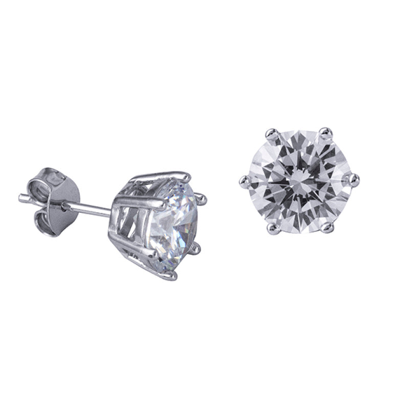Zoe Austin - Sterling Silver round CZ studs 6 claw