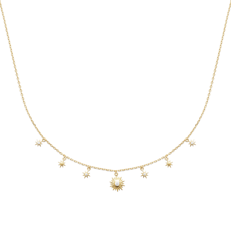 Zoe Austin - 18ct YG plated star/sun necklace