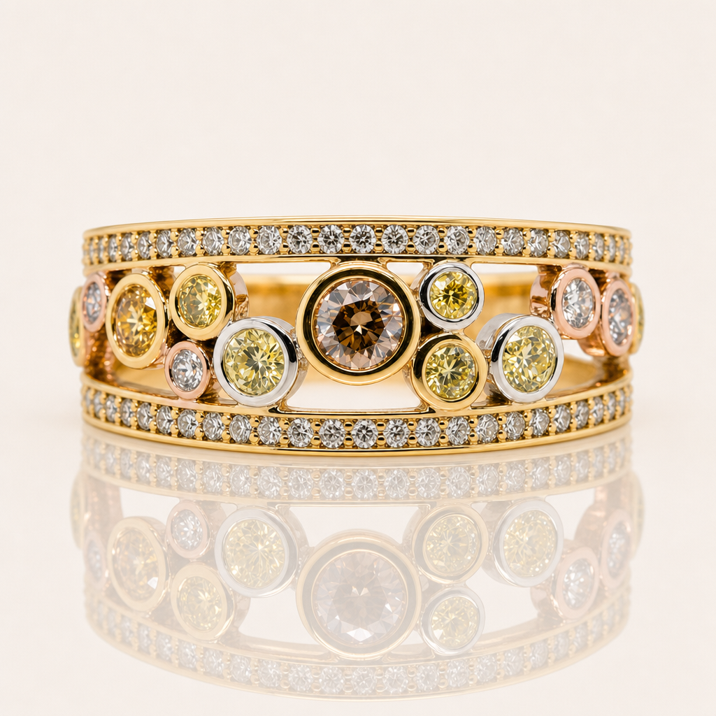 Natural Fancy Coloured Diamond Ring | Rio Tinto Certified | 18ct Yellow Gold