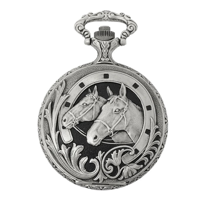 Horses - Antique silver Pocket Watch
