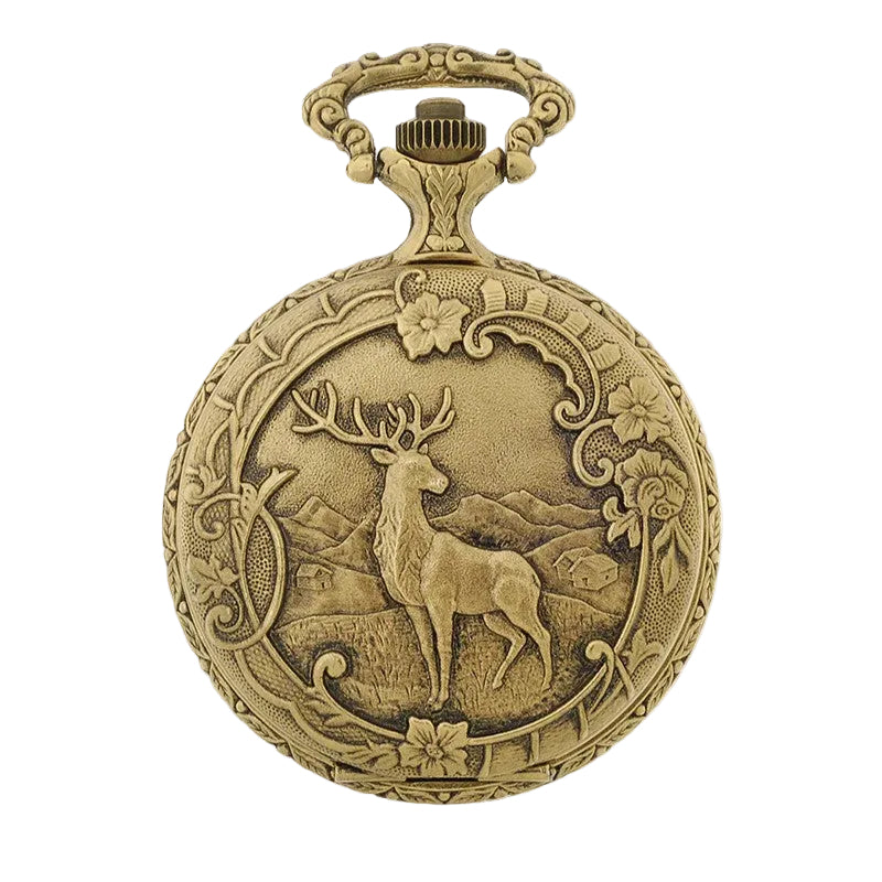 Deer - Antique gold Pocket Watch