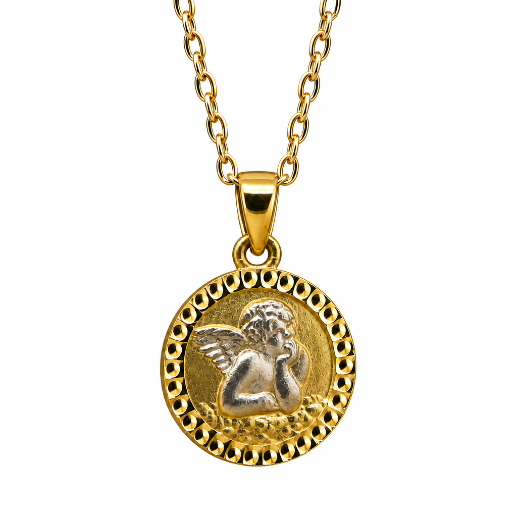 9ct 2tone Angel Pendant