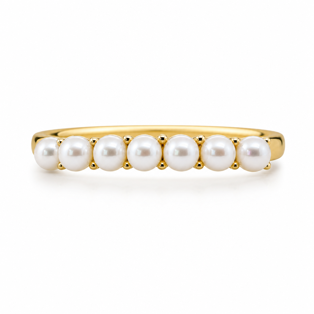 9ct Gold Pearl Crown Ring