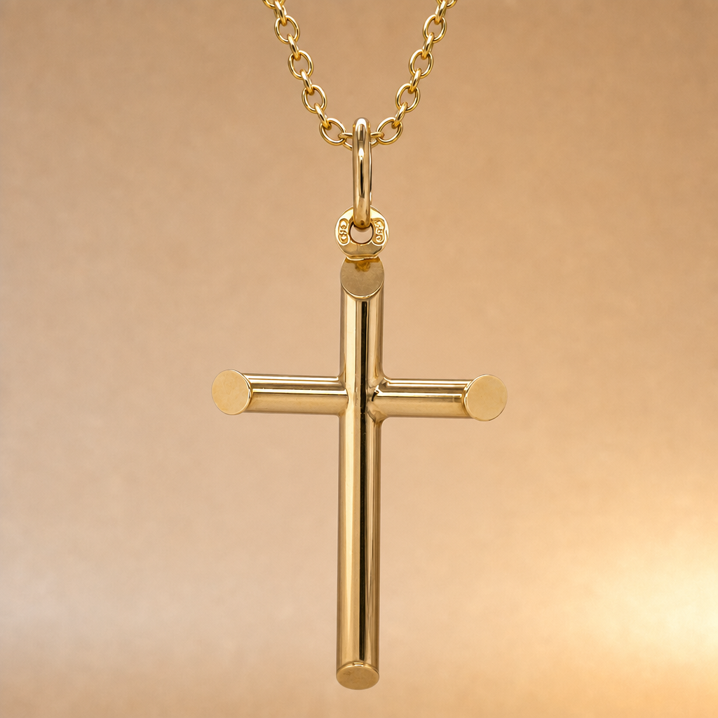 9ct Gold tubular Cross