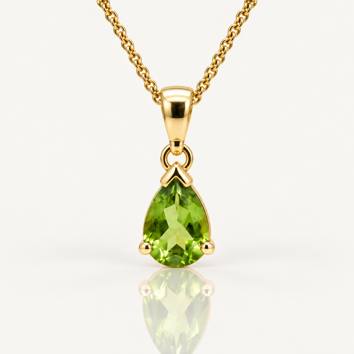Pear Peridot Pendant | 9ct Yellow Gold