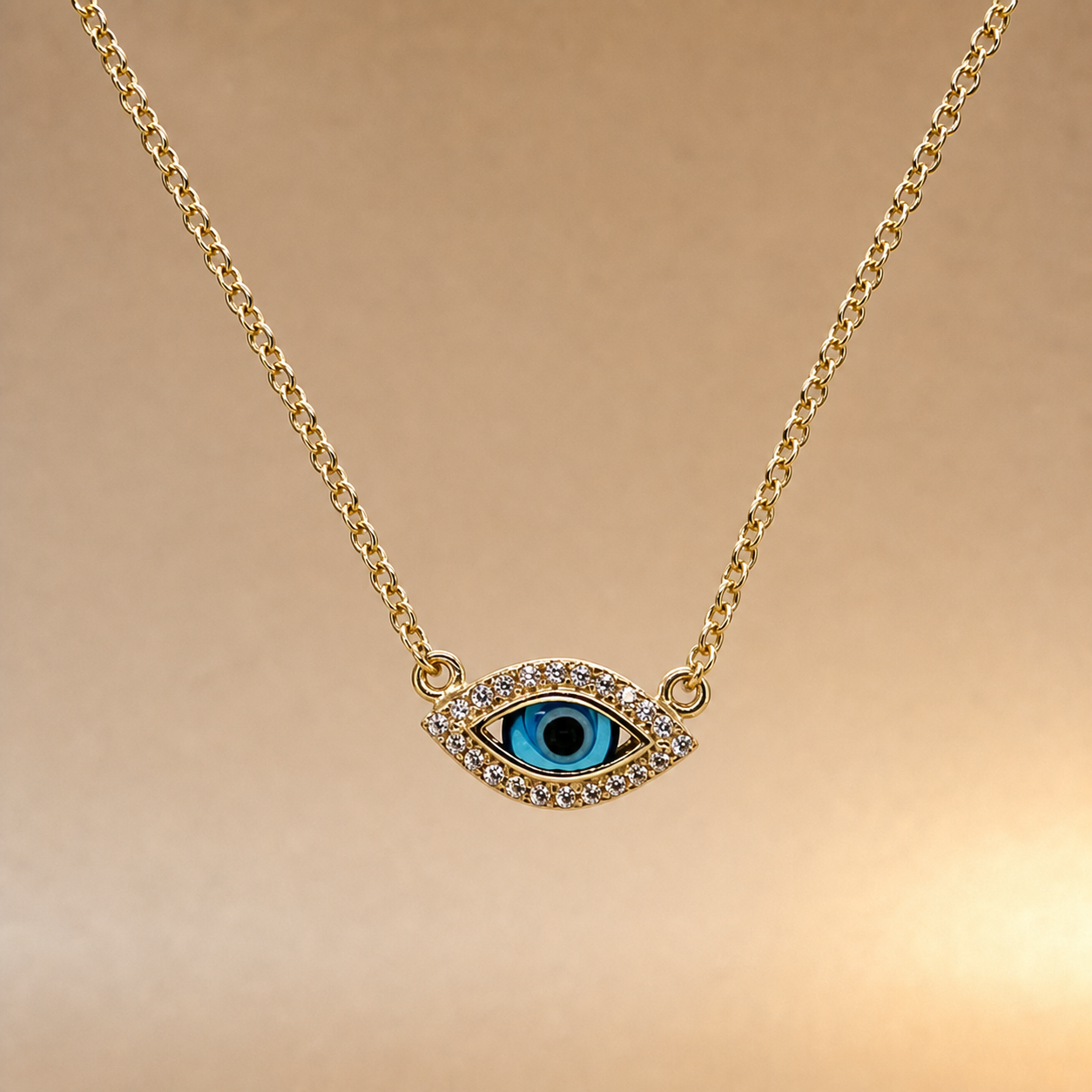 9ct YG Evil Eye Pendant