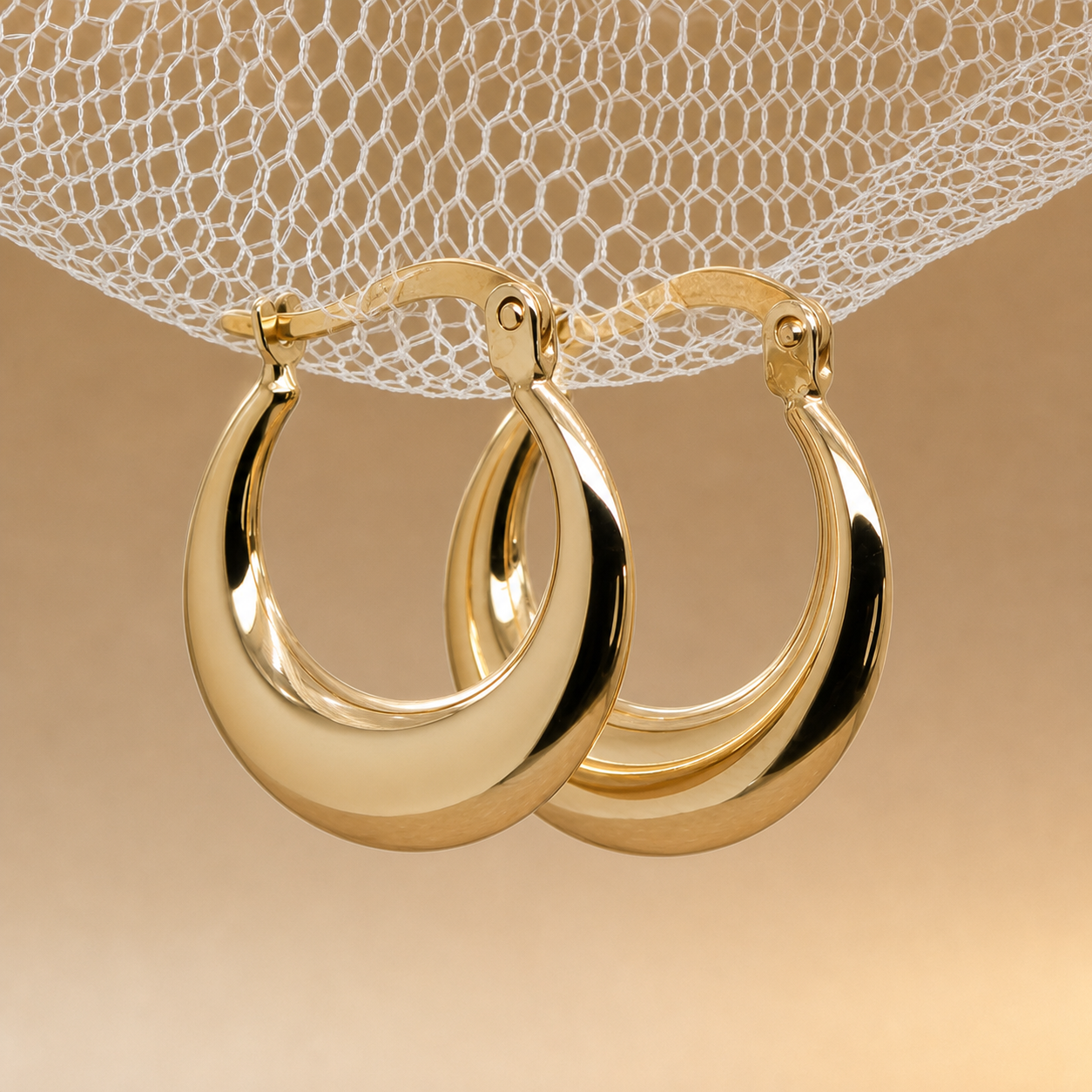 9ct tapered hoop earrings