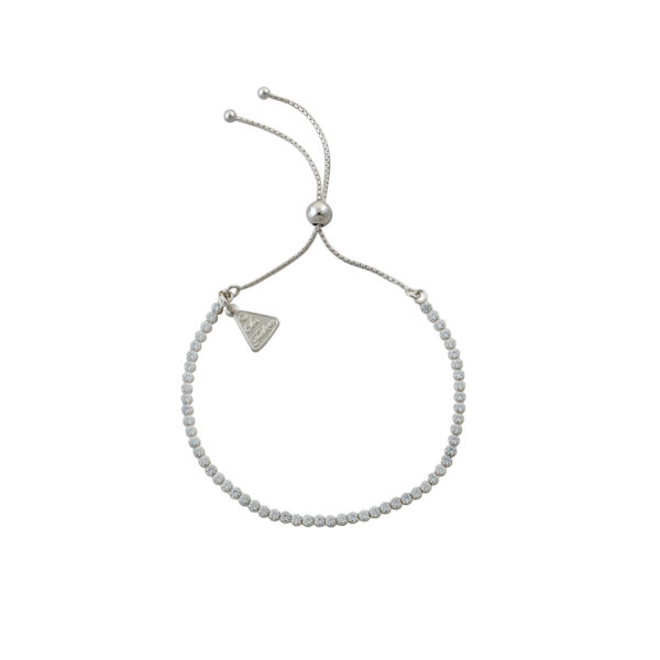 Von Treskow - SILVER ADJUSTABLE CRYSTAL BRACELET