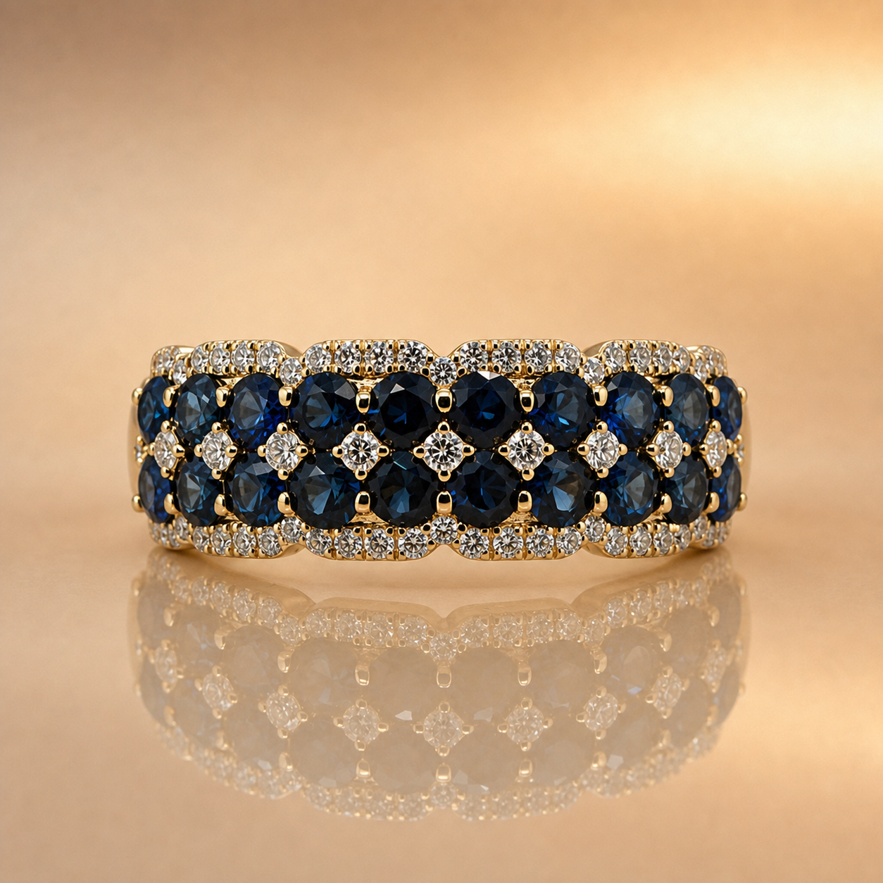 Sapphire Dreams - 'Aime' Yellow Gold/Blue Sapphire & Diamond Ring