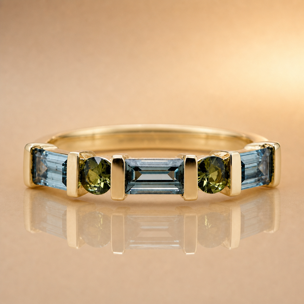 Sapphire Dreams - 'Aleena' Yellow Gold/Blue Sapphire Ring