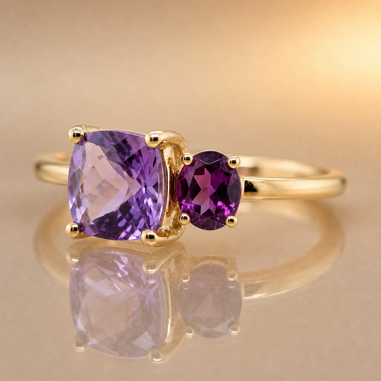 Amethyst & Garnet Ring