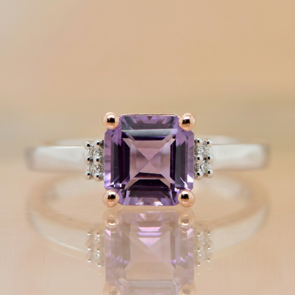 Amethyst & Diamond Ring