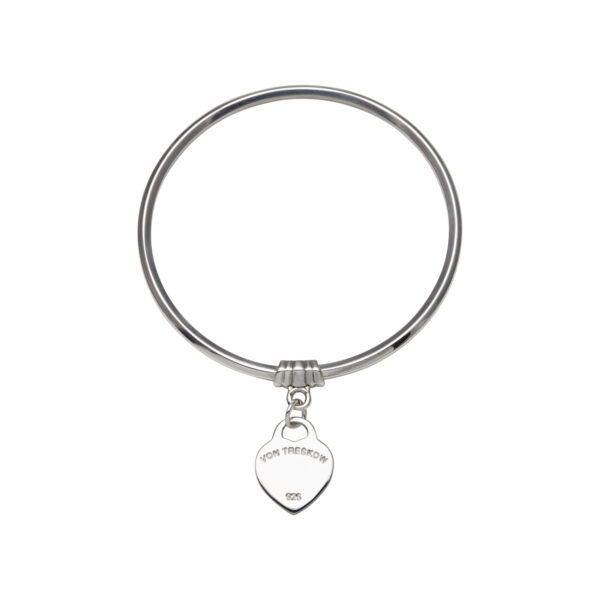 Von Treskow - ART DECO BANGLE (3MM) WITH VT FLAT HEART