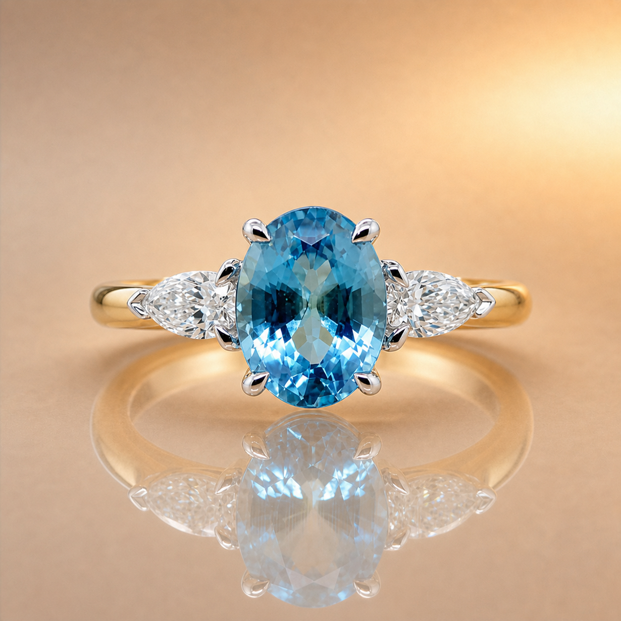 'Chloe' - Aquamarine & Diamond Ring
