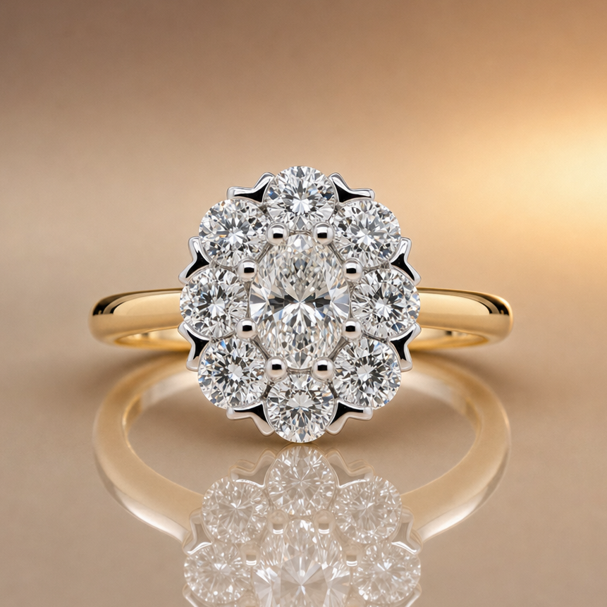 CLEO - NATURAL DIAMOND CLUSTER RING