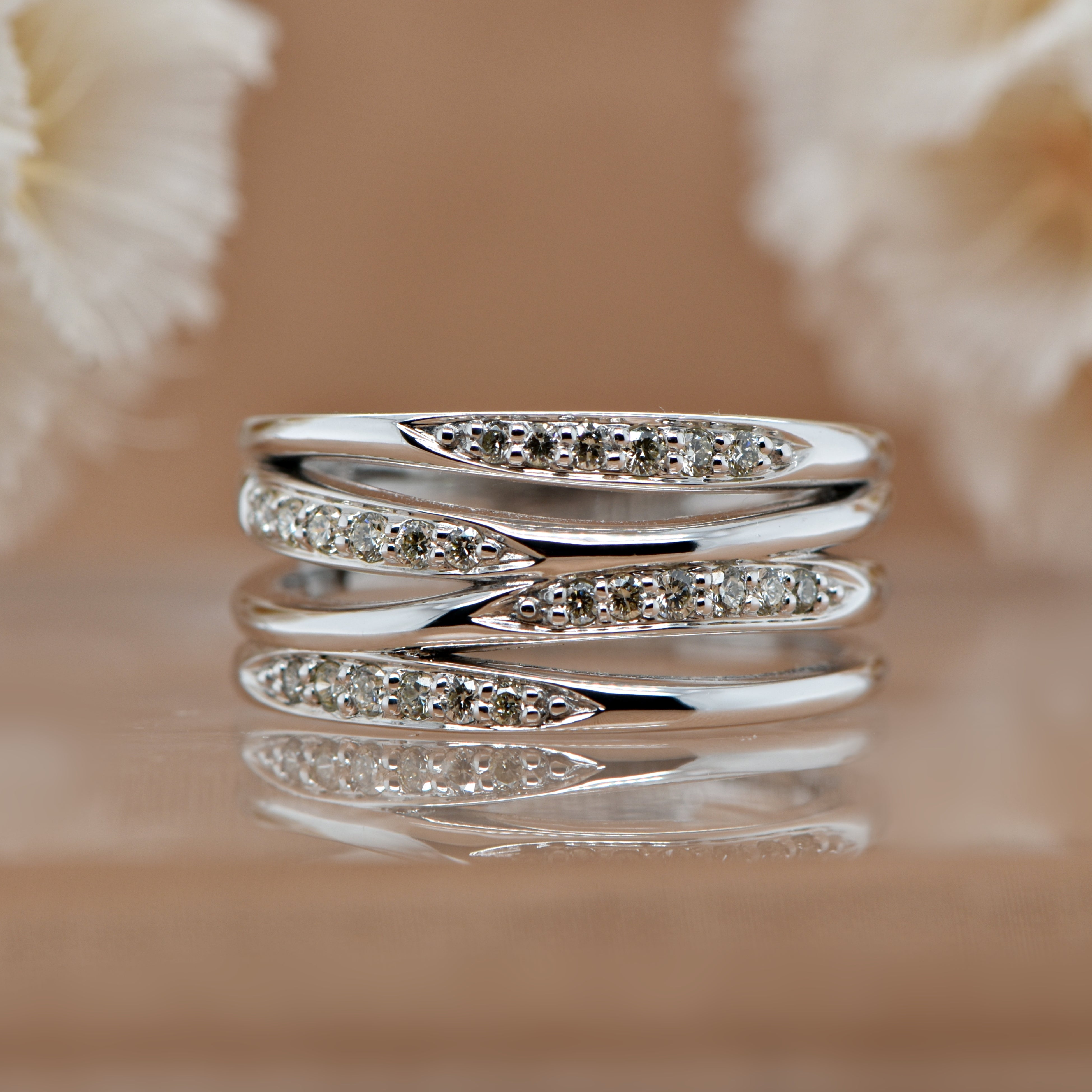 TESSA - NATURAL DIAMOND WIDE RING