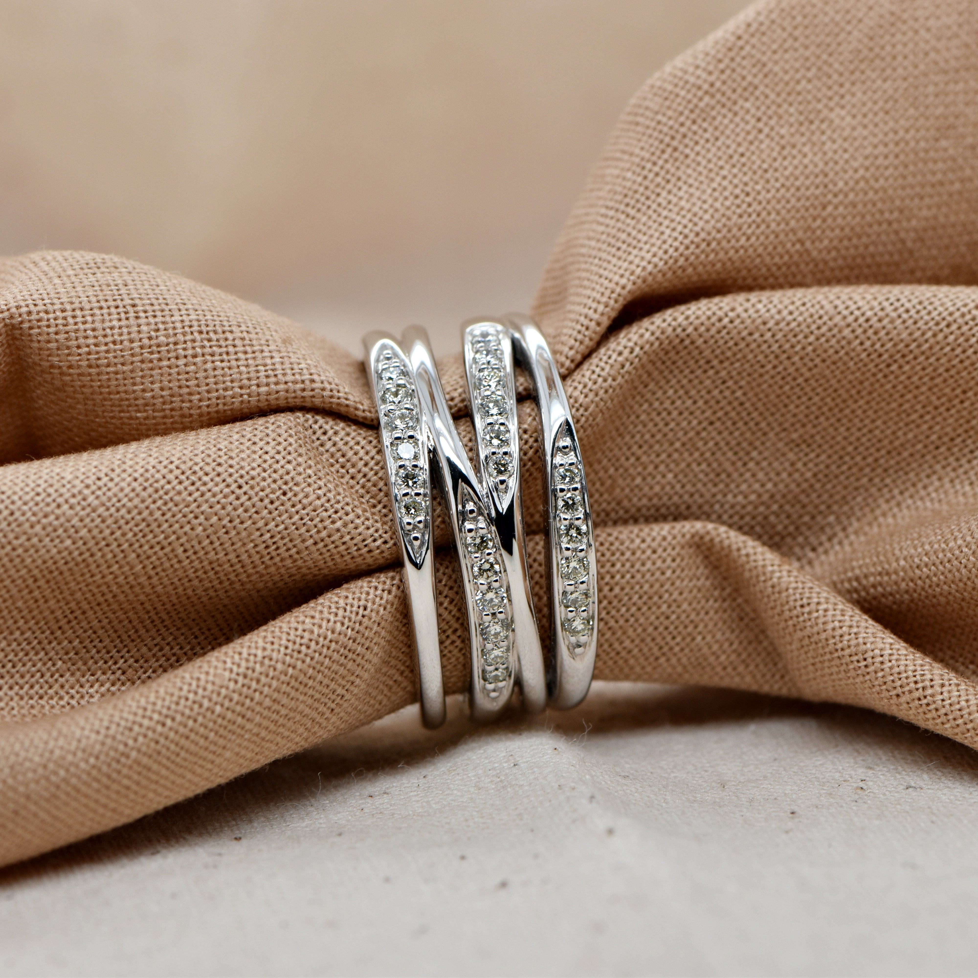 TESSA - NATURAL DIAMOND WIDE RING
