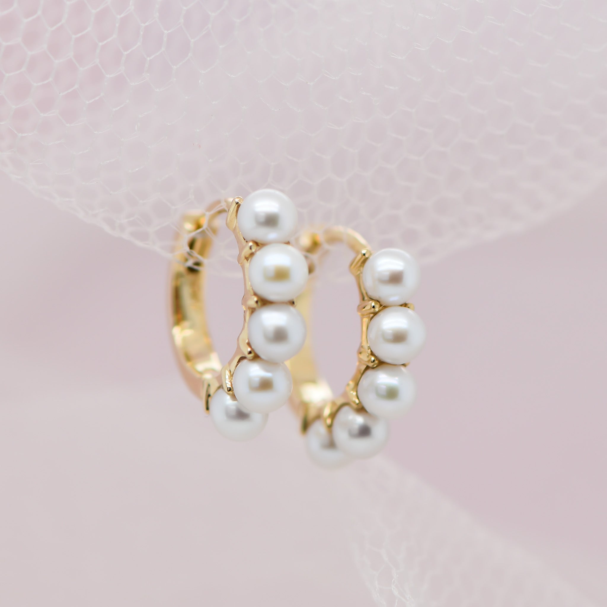 Fresh Water Pearl Huggie Earrings